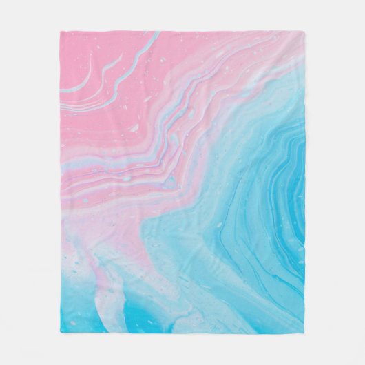 BLAUW EN PINK PAINTING FLEECE DEKEN (Voorkant)