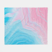 BLAUW EN PINK PAINTING FLEECE DEKEN (Voorkant (Horizontaal))