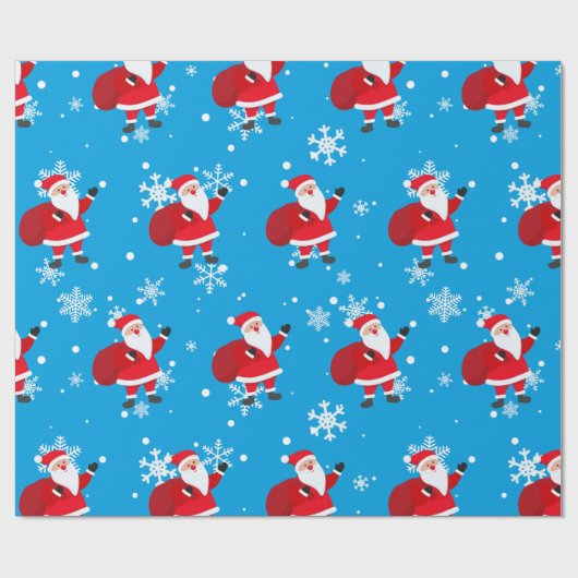 Blauw en prachtig kerstpapier cadeaupapier (Vlak)