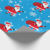 Blauw en prachtig kerstpapier cadeaupapier (Hoek)