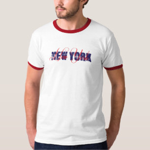 Blauw en Red New York T-shirt