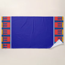 Blauw en rode gele handdoek
