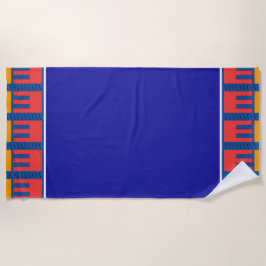 Blauw en rode gele handdoek