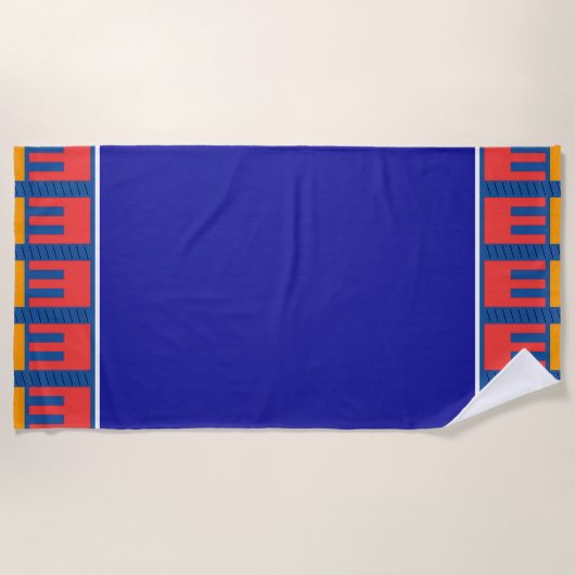 Blauw en rode gele handdoek (Voorkant)