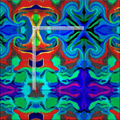 BLAUW- EN RODE KLEUREN STOF (Delen)