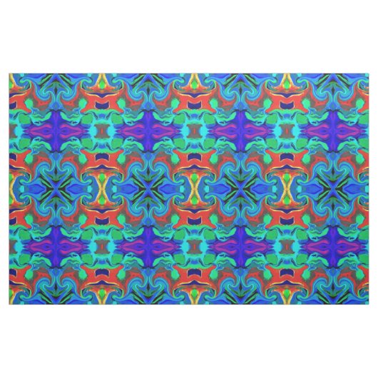BLAUW- EN RODE KLEUREN STOF (Fat Quarter)