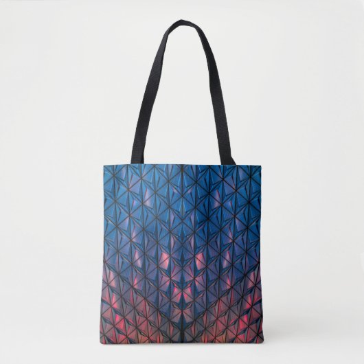 BLAUW- EN RODE KUSTBOUW TOTE BAG (Voorkant)