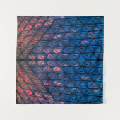 BLAUW- EN RODE KUSTBOUW WANDKLEED (Voorkant (horizontaal))