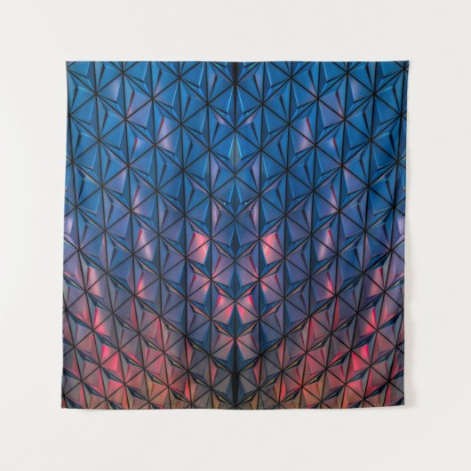 BLAUW- EN RODE KUSTBOUW WANDKLEED (Voorkant)