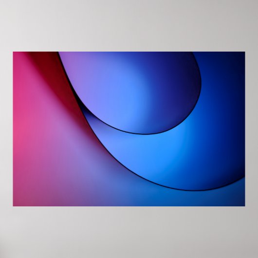 BLAUW- EN RODE LICHTILLUSTRATIE POSTER (Voorkant)