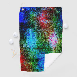 Blauw en rode oude verf met groene slijm golfhanddoek