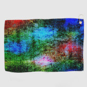 Blauw en rode oude verf met groene slijm golfhanddoek (Horizontaal)