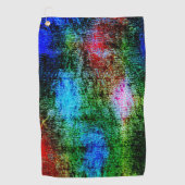 Blauw en rode oude verf met groene slijm golfhanddoek (Voorkant)