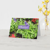 Blauw- en rode salvia - Hartelijk dank Kaart (Gele Bloem)