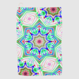 Blauw en rode tinten met acht punten sterren kalei golfhanddoek