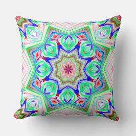 Blauw en rode tinten met acht punten sterren kalei kussen