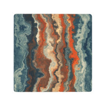 Blauw en Roest Abstract