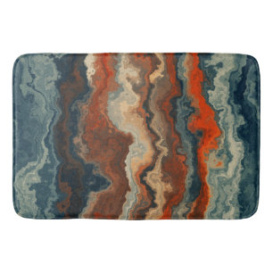 Blauw en Roest Abstract Badmat