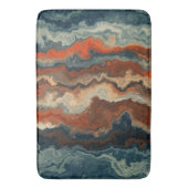 Blauw en Roest Abstract Badmat (Voorkant Verticaal)