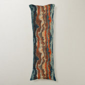 Blauw en Roest Abstract Lichaamskussen (Voorkant Verticaal)