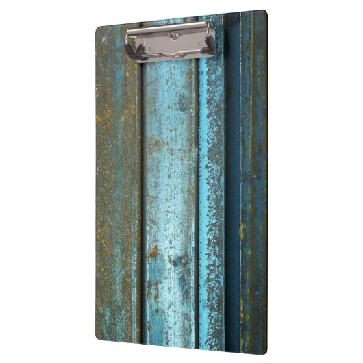 Blauw en roestruw geweerd rusted metal klembord (Links)