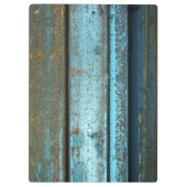 Blauw en roestruw geweerd rusted metal klembord (Achterkant)