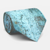 Blauw en roestruw geweerd rusted metal stropdas (Opgerold)