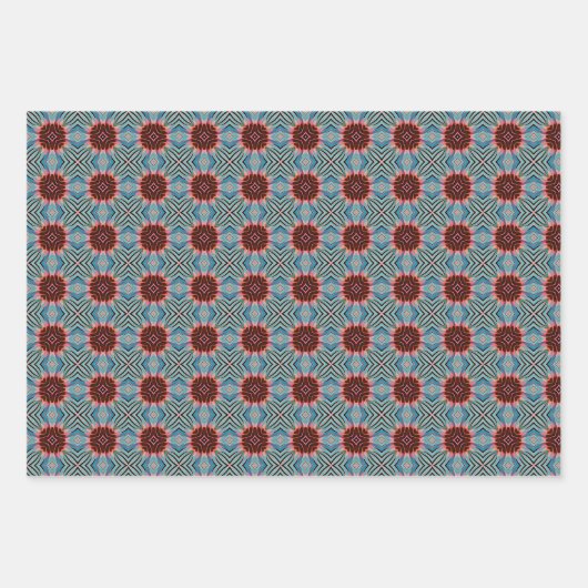 Blauw en rood Abstract omhullpapier Inpakpapier Vel (Voorkant 3)