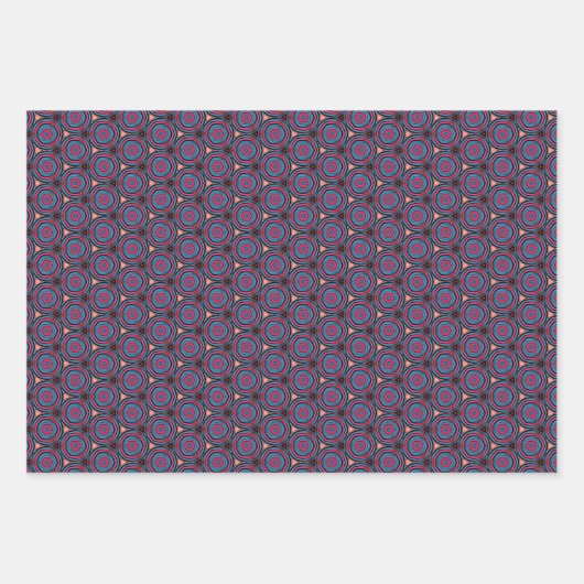 Blauw en rood Abstract omhullpapier Inpakpapier Vel (Voorkant 2)