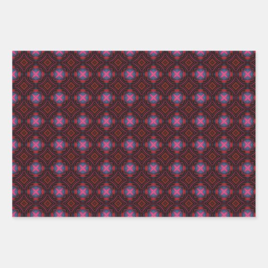 Blauw en rood Abstract omhullpapier Inpakpapier Vel (Voorkant)