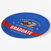 Blauw en rood Afstuderen - Aangepaste foto Papieren Bordje (Gekanteld)