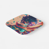Blauw en Rood Anime Superheld Jongen Papieren Bordje (Gebogen)