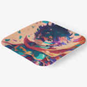 Blauw en Rood Anime Superheld Jongen Papieren Bordje (Gebogen)