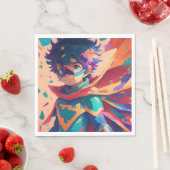 Blauw en Rood Anime Superheld Jongen Servet (Insitu)