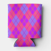 Blauw en Rood Argyle Blikjeskoeler (Voorkant)