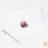 Blauw en Rood Baseball Typografie Vierkante Sticker (Envelop)