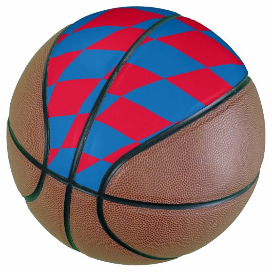 Blauw en Rood Bavaria Diamond Flag Patroon Basketbal (Schuin)
