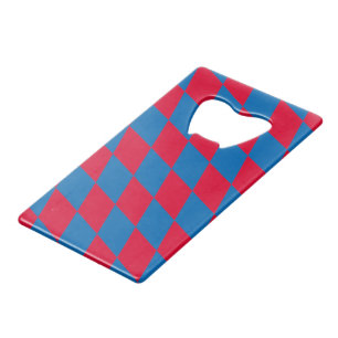 Blauw en Rood Bavaria Diamond Flag Patroon Creditkaart Flessenopener