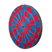Blauw en Rood Bavaria Diamond Flag Patroon Dartbord (Voorkant Rechts)