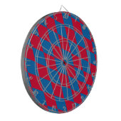 Blauw en Rood Bavaria Diamond Flag Patroon Dartbord (Voorkant Links)