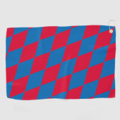 Blauw en Rood Bavaria Diamond Flag Patroon Golfhanddoek (Horizontaal)