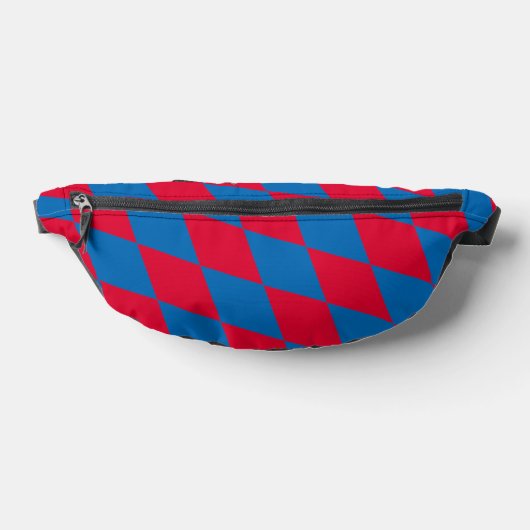 Blauw en Rood Bavaria Diamond Flag Patroon Heuptasje (Liggend)