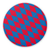 Blauw en Rood Bavaria Diamond Flag Patroon Keramische Knop (Voorkant)