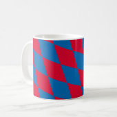 Blauw en Rood Bavaria Diamond Flag Patroon Koffiemok (Voorkant links)