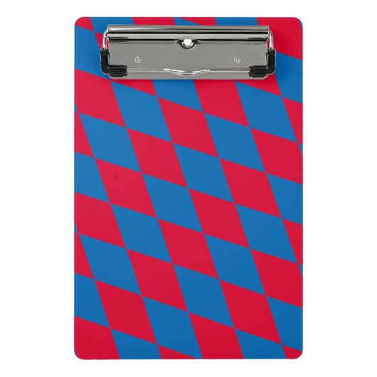 Blauw en Rood Bavaria Diamond Flag Patroon Mini Klembord (Voorkant)
