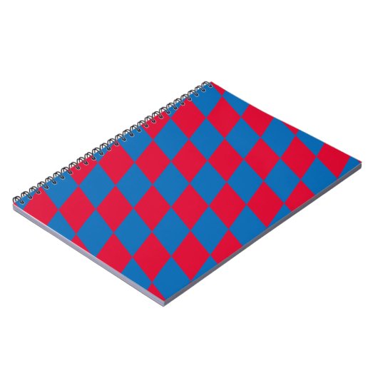 Blauw en Rood Bavaria Diamond Flag Patroon Notitieboek (Linkerzijde)