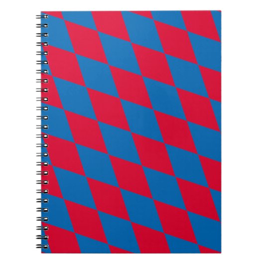 Blauw en Rood Bavaria Diamond Flag Patroon Notitieboek (Voorkant)