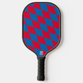 Blauw en Rood Bavaria Diamond Flag Patroon Pickleball Paddle (Achterkant)