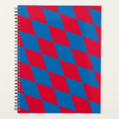 Blauw en Rood Bavaria Diamond Flag Patroon Planner (Voorkant)
