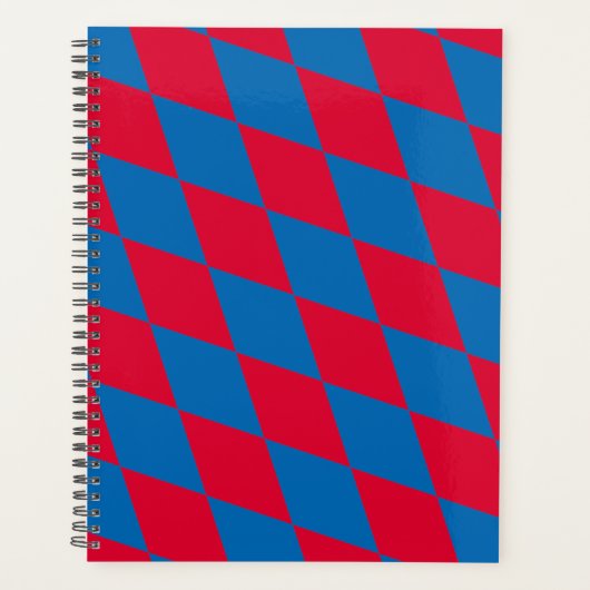 Blauw en Rood Bavaria Diamond Flag Patroon Planner (Voorkant)